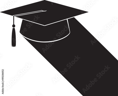 Graduation cap resting on an open book, symbolizing the importance of knowledge and learning in academic success.