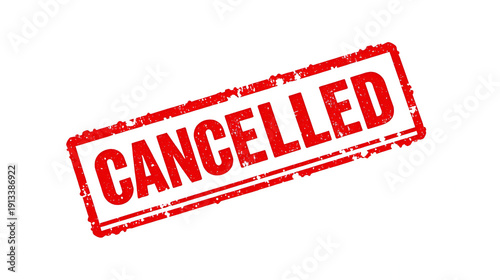 Cancellation Stamp: A red rubber stamp with the word CANCELLED boldly imprinted, signifying a definitive termination or nullification.