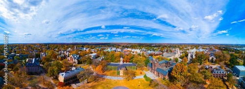Φωτογραφία Princeton University Campus in Autumn Panorama