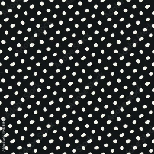 Vector seamless pattern. Free form organic shapes. Stylish smooth elements. Natural dotted rings. Hand made abstract background. Can be used as swatch. Monochrome smooth spotty print.