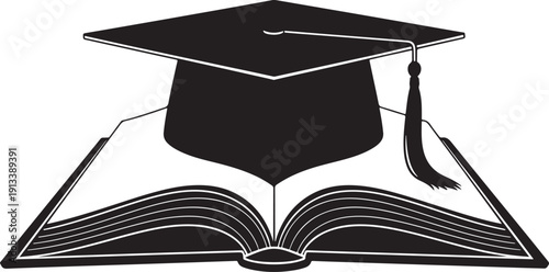 Silhouette of a Graduate Framed by a Laurel Wreath, Embodying Honor and Academic Excellence