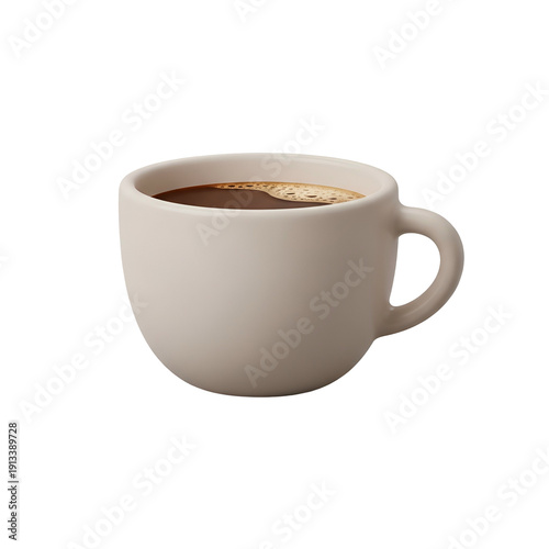 Wallpaper Mural Simple mug filled with dark coffee, featuring foam, against a black backdrop Torontodigital.ca