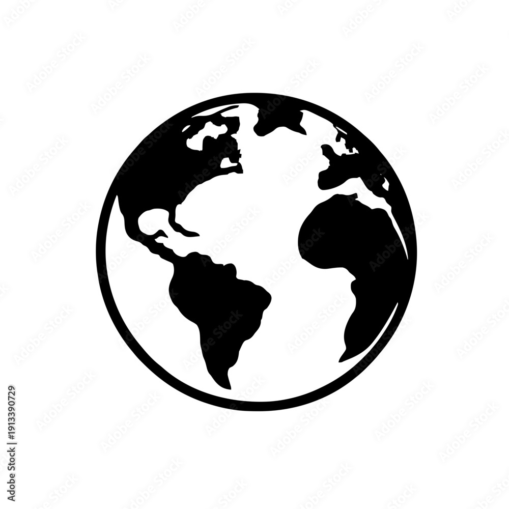Obraz premium Planet Earth Symbol Icon silhouette