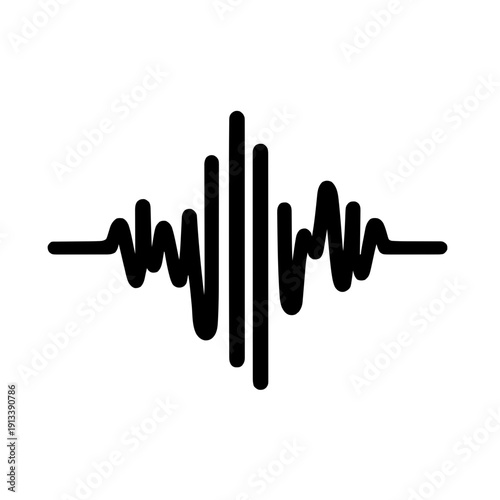 Waveform icon flat stock illustrations set