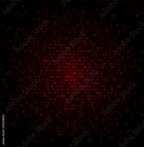 Crimson Data Surge - Cyberpunk Binary Patterns and Security Breach Distribution Dynamics