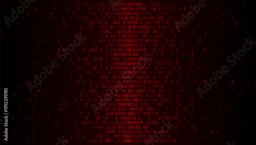 Digital Spine - Centralized Crimson Binary Pillar and Cyberpunk Security Core Patterns