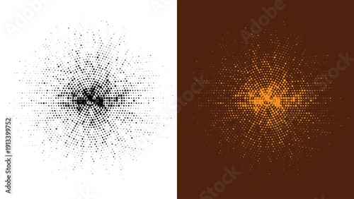 Abstract black radial square pixel burst pattern, circular geometric mosaic background, minimal digital texture, modern technology inspired sunburst grid design, monochrome vector wallpaper