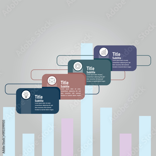 Modern Business Growth Timeline Infographic with Data Analytics Background