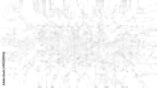 Light gray abstract halftone square mosaic pattern on white background, soft geometric pixel texture design for minimal corporate banners and presentation layouts