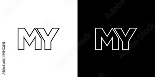 Letter M and Y, MY logo design template. Minimal monogram initial based logotype.