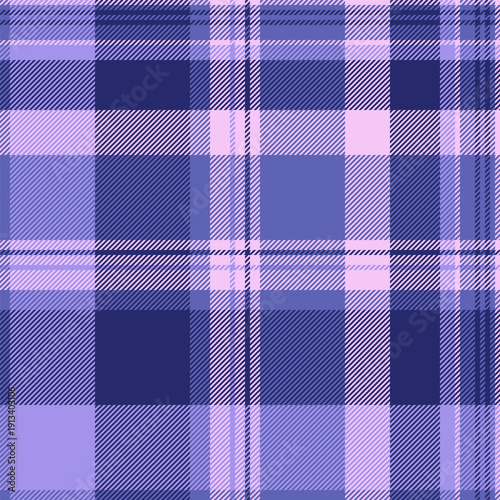 Punk fabric seamless tartan, multicultural textile background check. Skirt pattern plaid vector texture in blue and indigo colors.