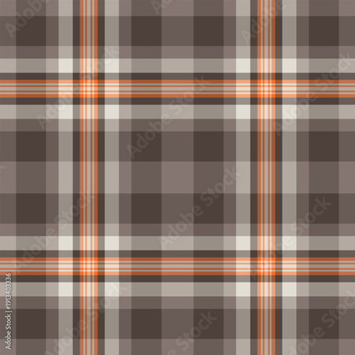 Trim textile background plaid, show tartan check fabric. Covering seamless pattern texture vector in pastel and orange colors.