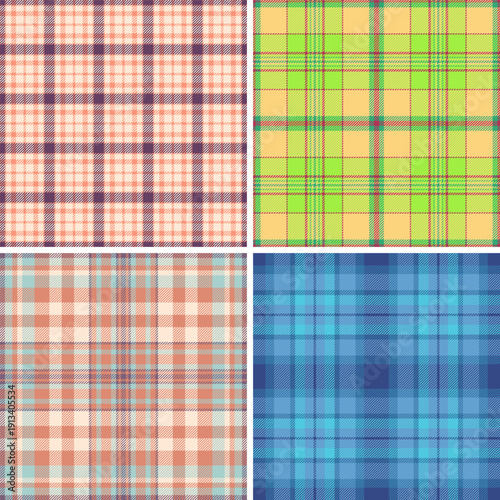 Timeless plaid set inspired by classic weaving. The pack enhances decor and print projects. Vector accuracy preserves structure.