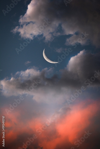 moon at sunset