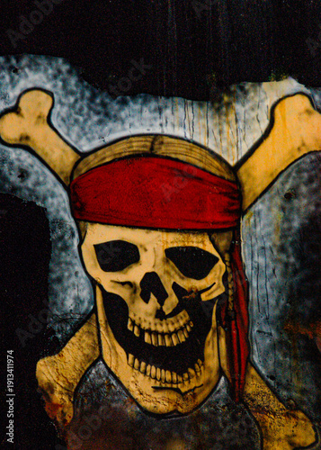 A pirate skull and crossbones watches everyone pass, only to scare the most timid.