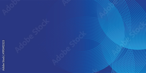 Abstract blue glowing geometric lines on dark blue background. Modern shiny blue circle. Suit for cover, poster, banner VECTOR