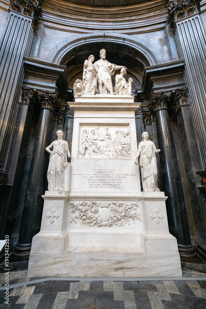 Obraz premium Marble funerary monument in Turin Cathedral - Turin, Italy