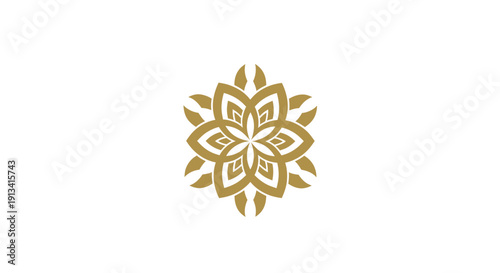 Elegant Golden Mandala Flower Design.