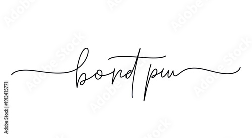 Elegant handwritten script text bond pm.