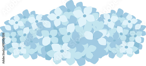 Hydrangea Bloom Cluster Cartoon