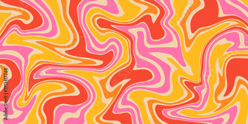 Cool Y2k Abstract Colorful Wavy Texture Vector Design Art. Groovy Psychedelic Rainbow Pattern. Trippy Pop Art illustration.