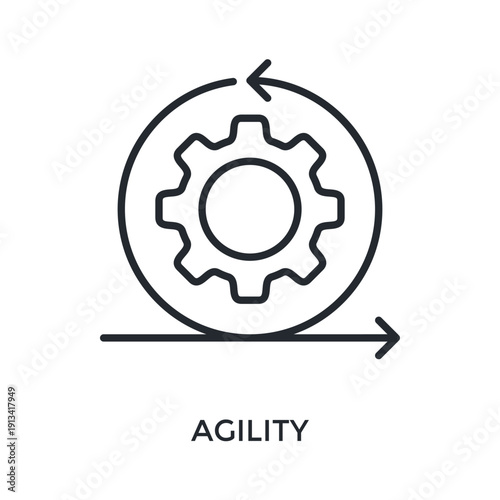 Agility Icon Outline Style. Vector Illustration For Graphic Design