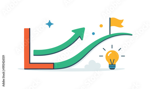 Cognitive reframing and turning constraints into advantages in problem solving, a fixed boundary reshaped into a smooth guiding curve expressing adaptability, optimism, and