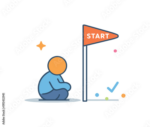 Strategic quiet readiness and holding position just before engagement in professional workflows where timing is critical, a single element aligned precisely at a start boundary