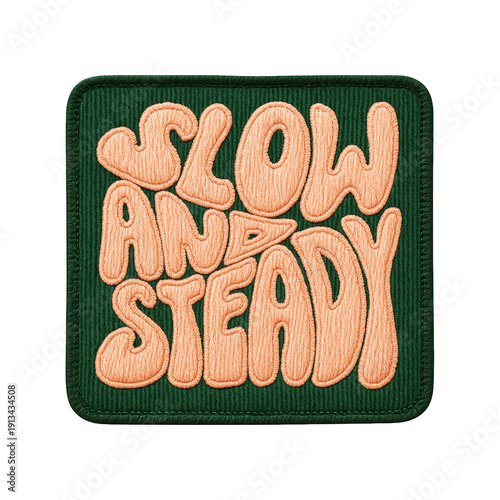 slow and steady batch embroidery design