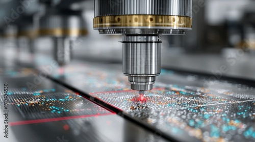 Surface defect detection visualization showing flaw identification machine vision background