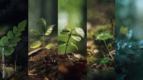 Young Plants Growing in Forest