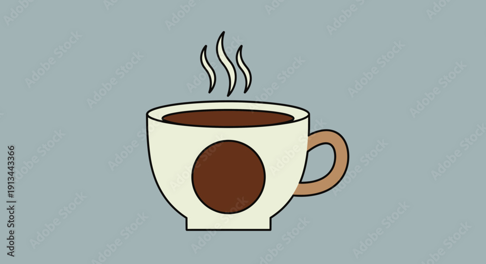 Fototapeta premium Hot Coffee in White Ceramic Mug.