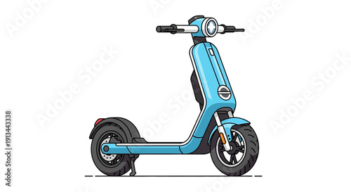 Electric Scooter Side View Illustration.