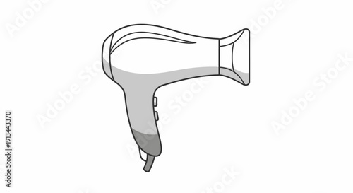 Hair Dryer Illustration Simple Design.