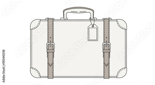 Vintage Suitcase with Buckles and Handle.