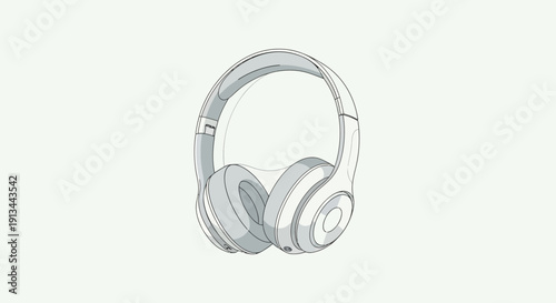 White Headphones Isolated on White Background.