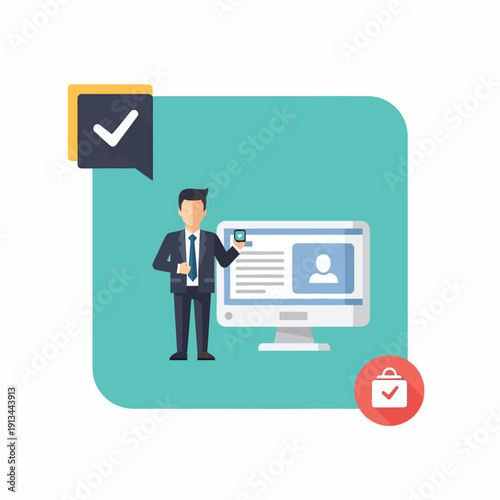 Man Approving Online Profile