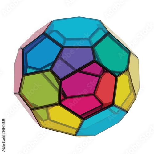 Colorful Geometric Truncated Icosahedron