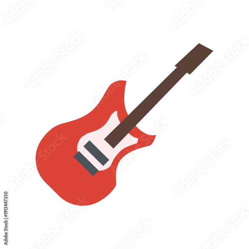 red electric guitar icon vector illustration