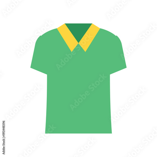 Green t-shirt with yellow collar vector