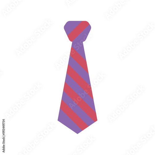 Tie on white background isolated fashion accessory silk neckwear elegant striped style
