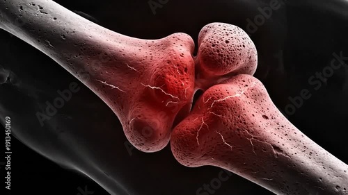Bone density loss Osteoporosis Arthritis Joint Pain 3D Medical Illustration