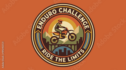 Enduro Challenge Ride The Limits Motorcycle Sport Competition Graphic