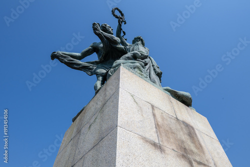 Fotografija Bronze allegorical statue on Umberto I Bridge - Turin, Italy