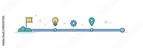 Calm continuity and steady forward movement without emotional spikes, a straight uninterrupted line extending across the scene expressing consistency, patience, and long-term