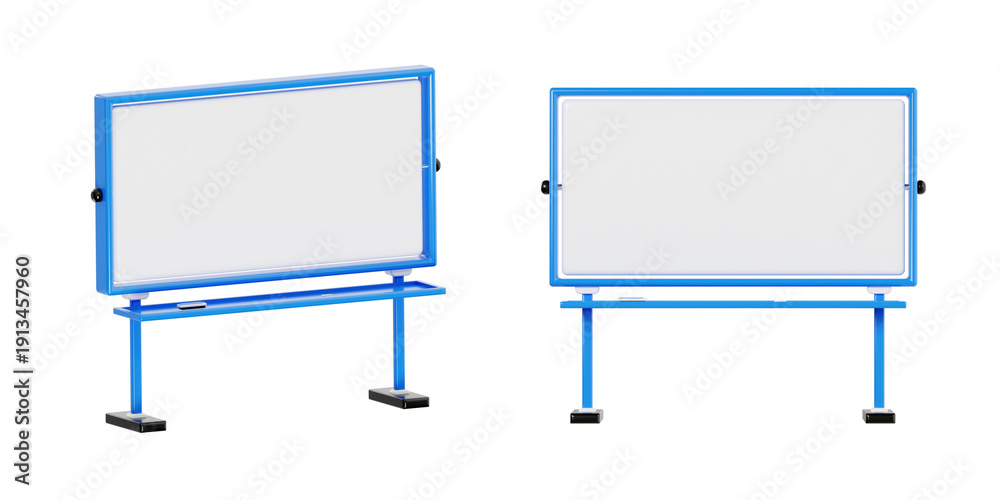 Obraz premium 3D large mobile whiteboard on stand for presentation and classroom