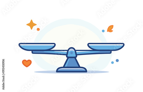 Emotional regulation and maintaining inner balance during prolonged uncertainty, a stable equilibrium scale with both sides level and softly glowing expressing calm, resilience,