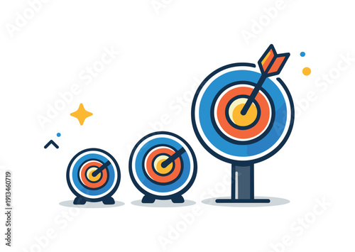 Selective ambition and choosing fewer but higher-impact goals, a single tall target icon standing apart from smaller ones representing focus, restraint, and meaningful achievement.