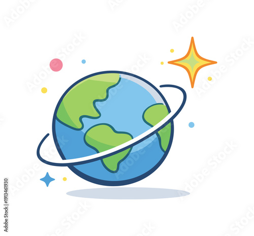 Strategic perspective shift and fresh insight in complex decision making expressed through cosmic viewpoint change, a planet shown from an unusual tilted angle with a single