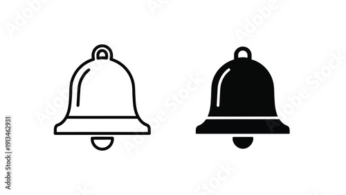 A simple illustration depicts two bell icons one white and one black showcasing contrasting designs